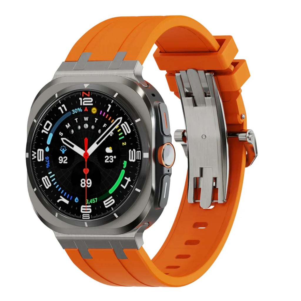 Luxusní silikonový řemínek s motýlkovou sponou AP pro Samsung Galaxy Watch Ultra