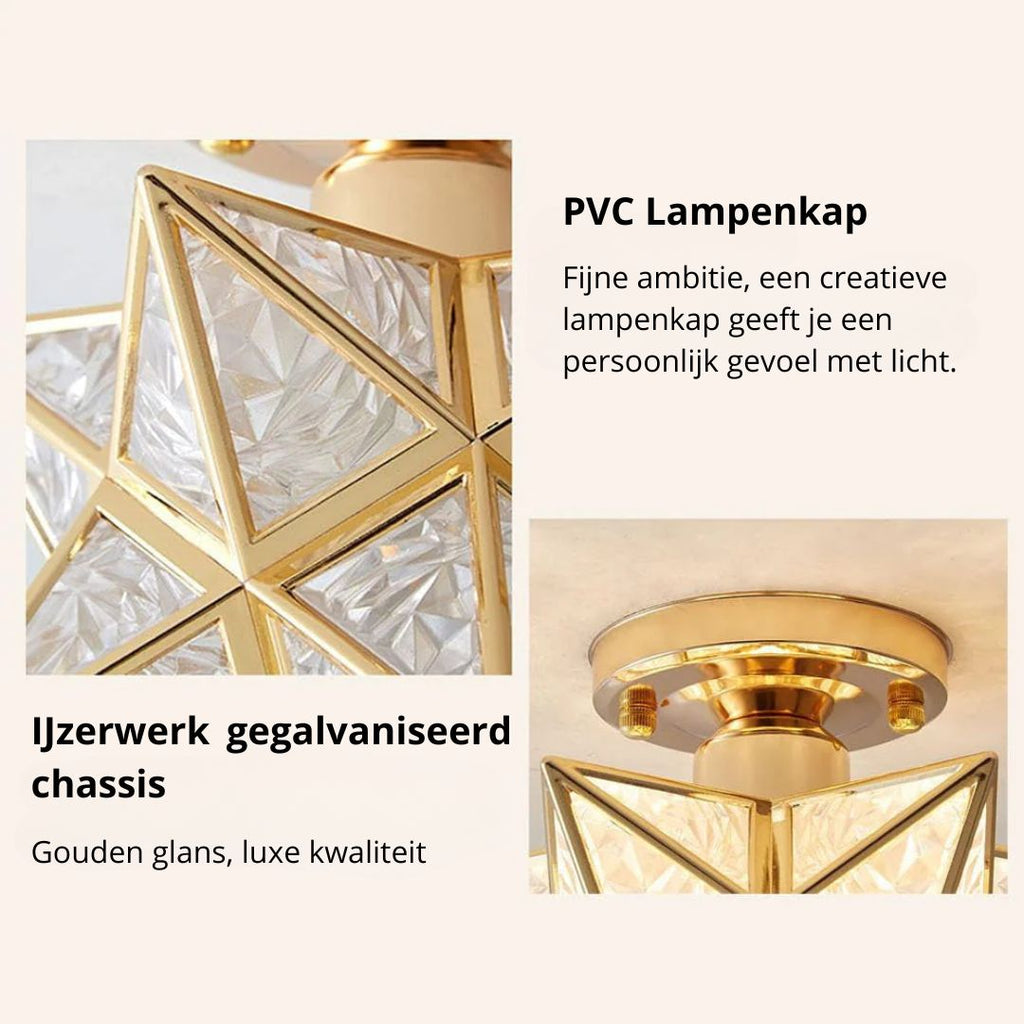 Plafonnier en forme d’étoile - Lampe design à lumière géométrique