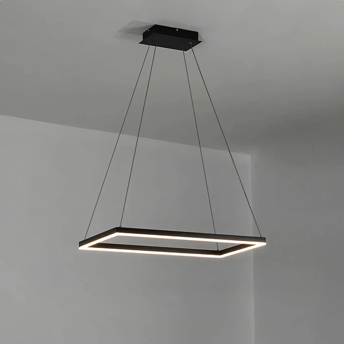 Lampu Gantung Segi Empat Bertingkat Hitam Moden - Orntli