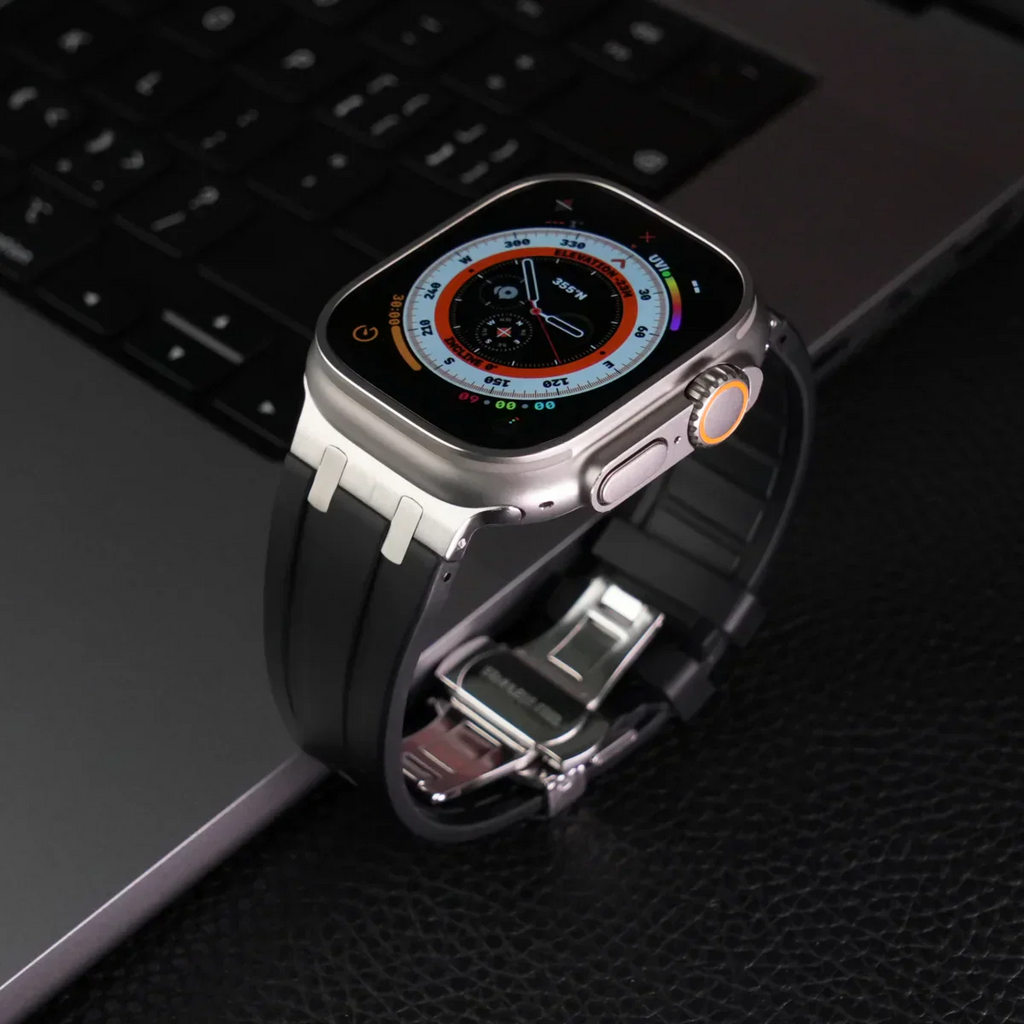 Cinturino in silicone di lusso con fibbia a farfalla AP per Apple Watch