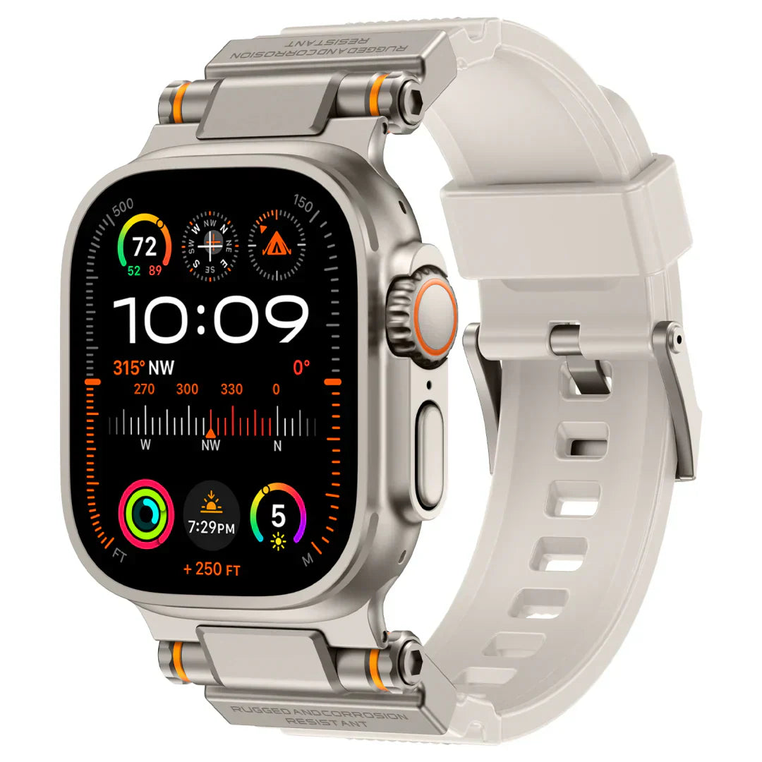 机甲设计硅胶表带适用于苹果手表