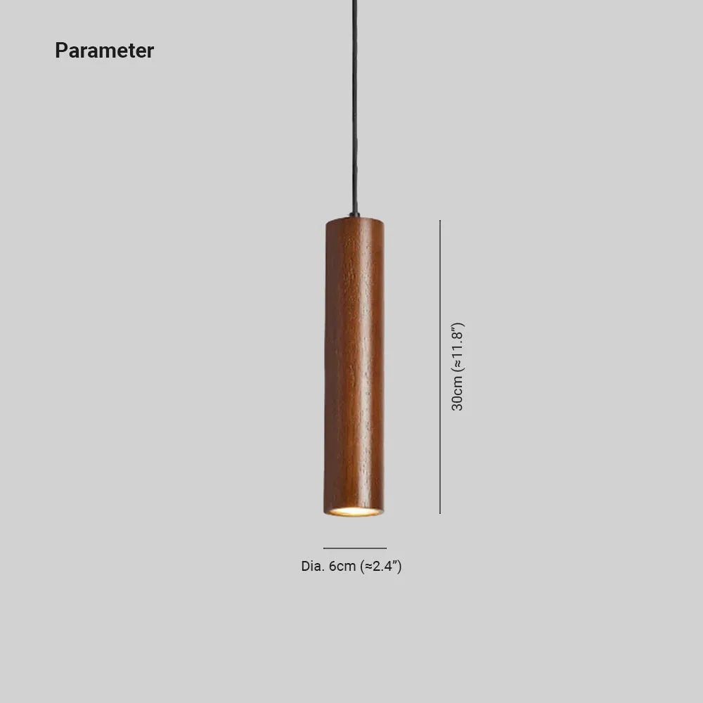 Suspension cylindrique en bois Muto — ampoule LED blanc chaud incluse
