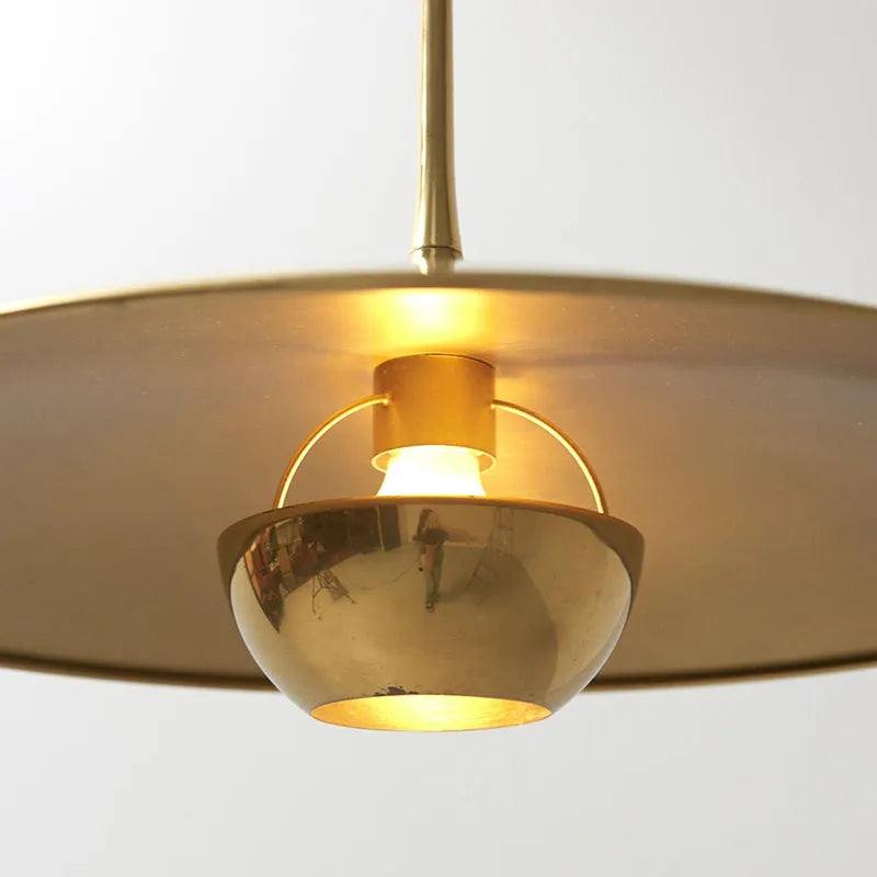 Pyra Gold Pendant Light — Minimalist Metal Design, LED Bulb Included