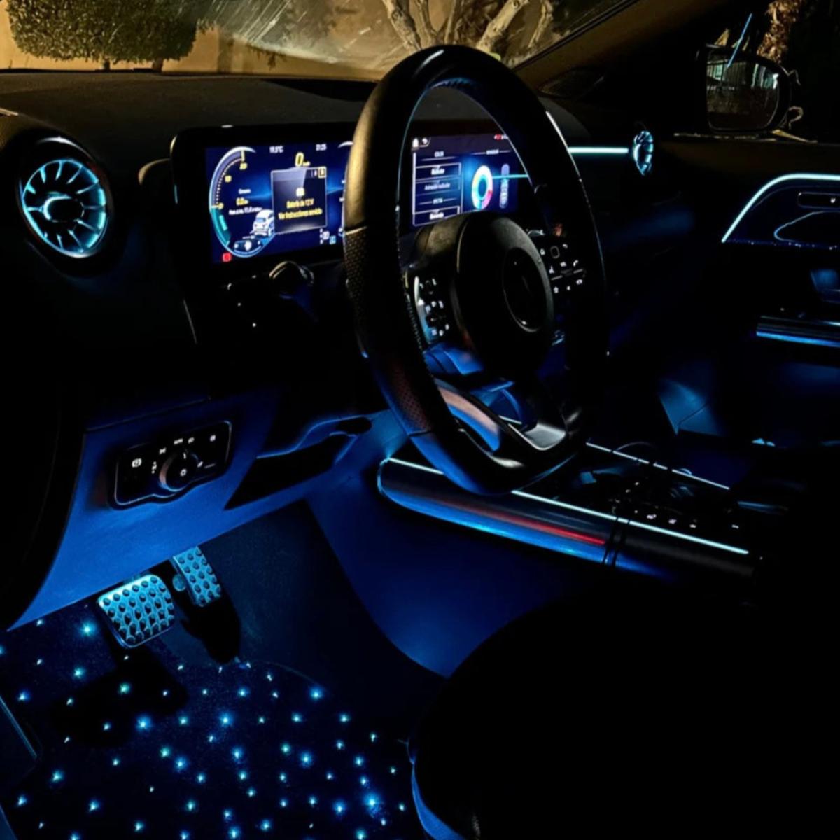 LED Star Car Floor Mats – App-Controlled Lighting, Waterproof, Universal Fit