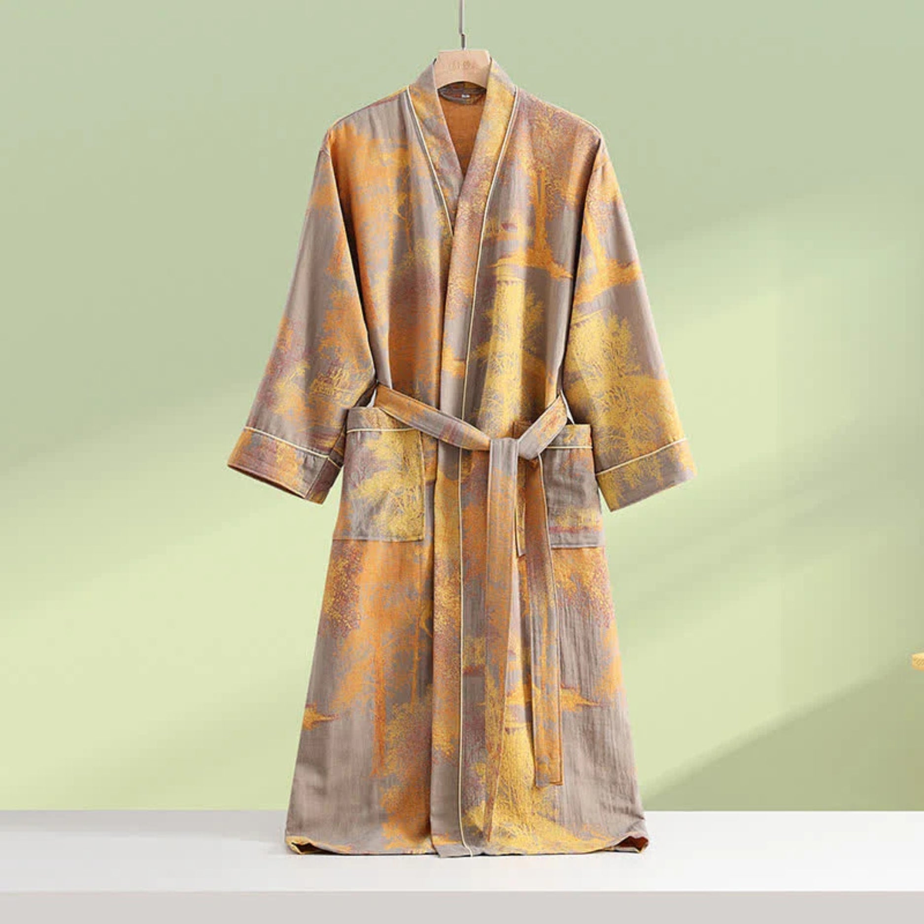 Puha, kimono stílusú pamut fürdőköntös