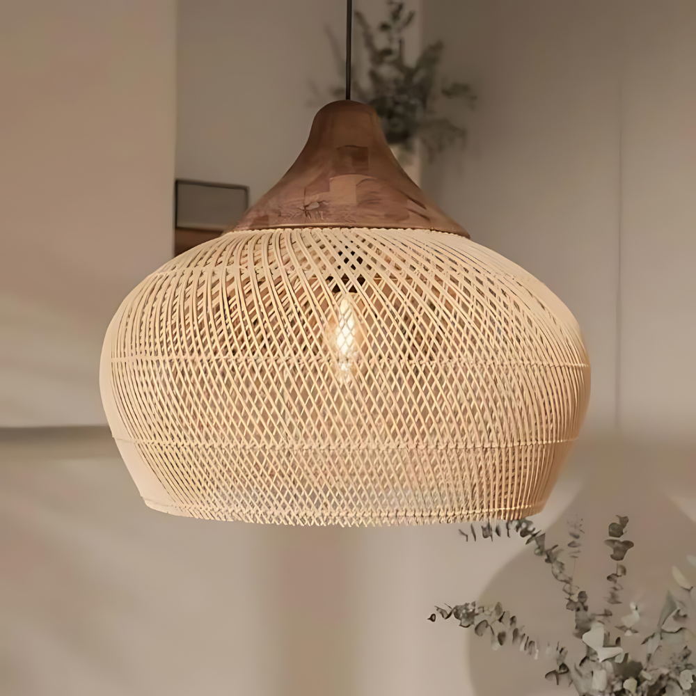 Velora | Boho kézzel szőtt rattan függeszték természetes belső terekhez | Orntli