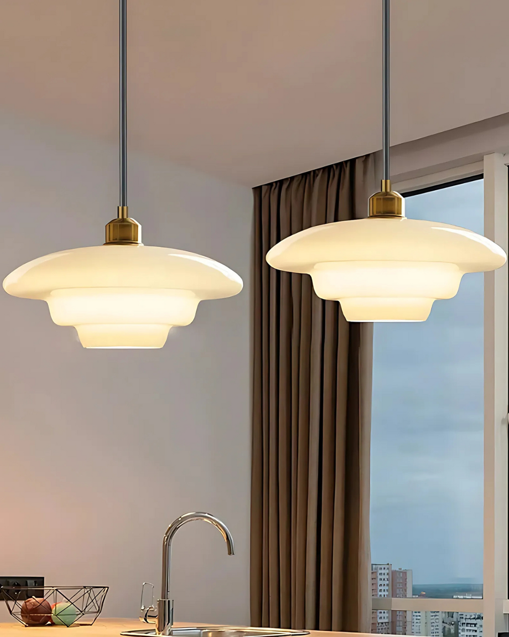 Luselle | Objesna svjetiljka u obliku oblaka od retro opalnog stakla | Orntli