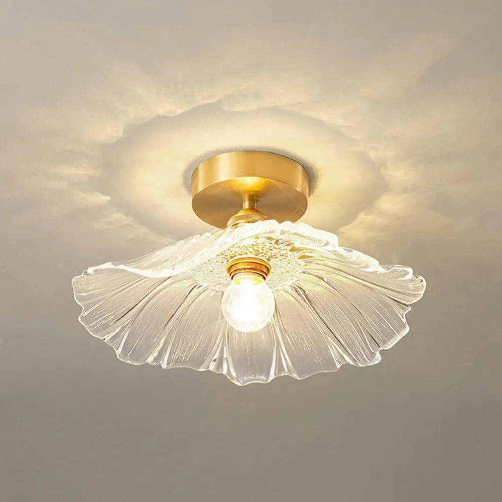 Lámpara colgante de vidrio con forma de flor Calia - luminaria de techo vintage
