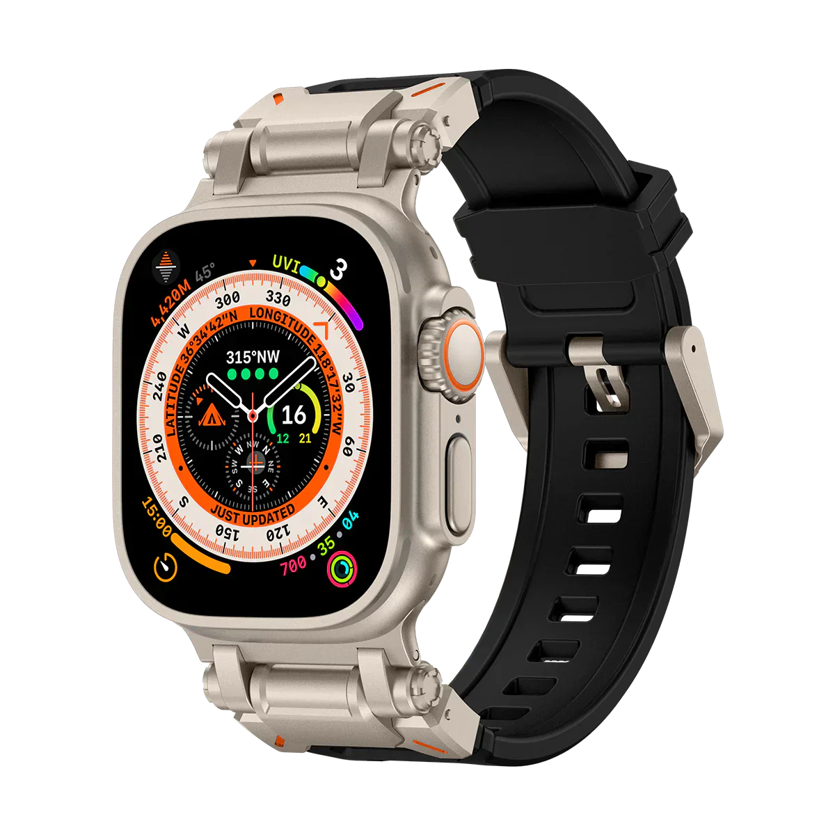 Új titán fém fej szilikon szíj Apple Watch-hoz