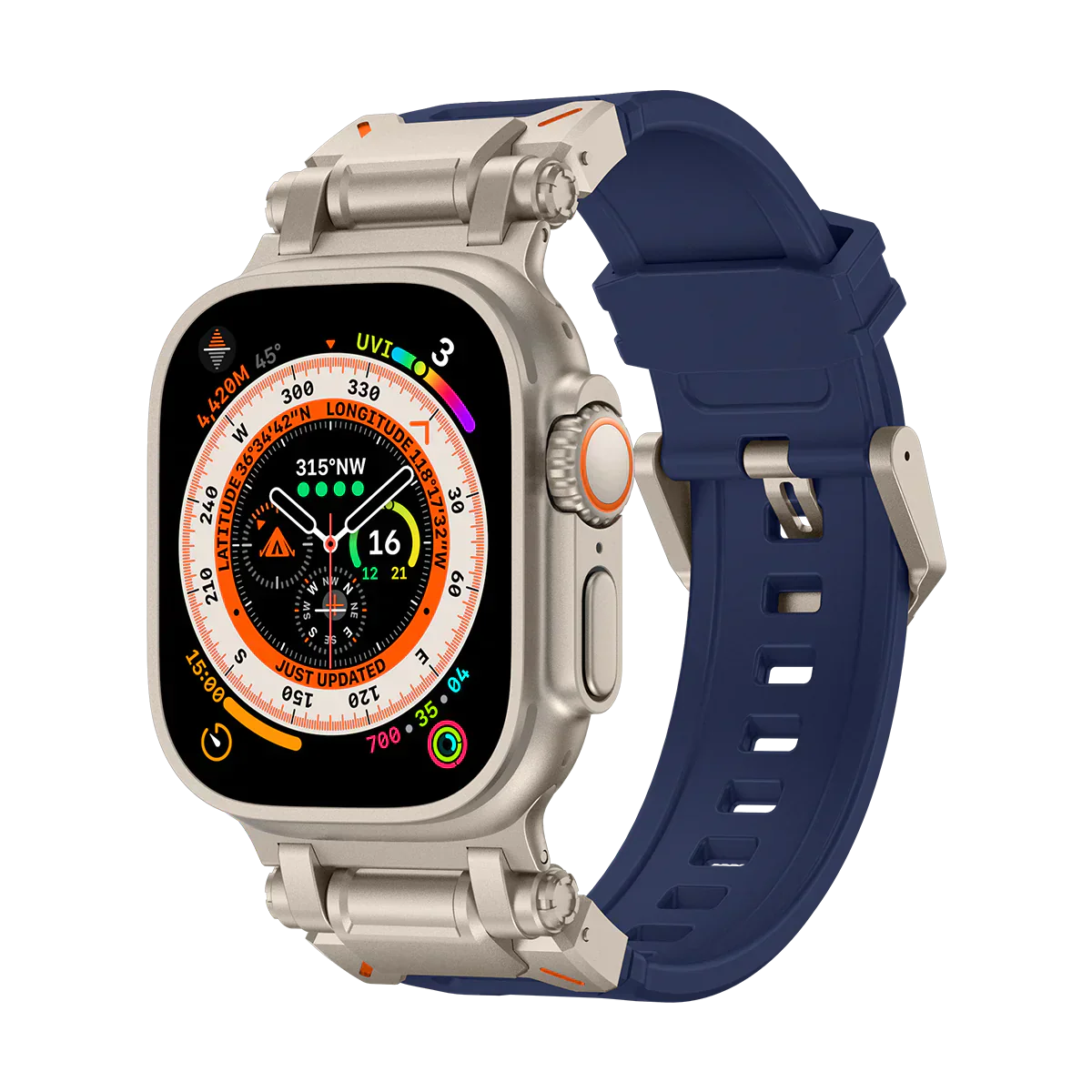Új titán fém fej szilikon szíj Apple Watch-hoz