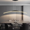 Floa Minimalist Linear Pendant Light — Remote Control, Metal Arc Design