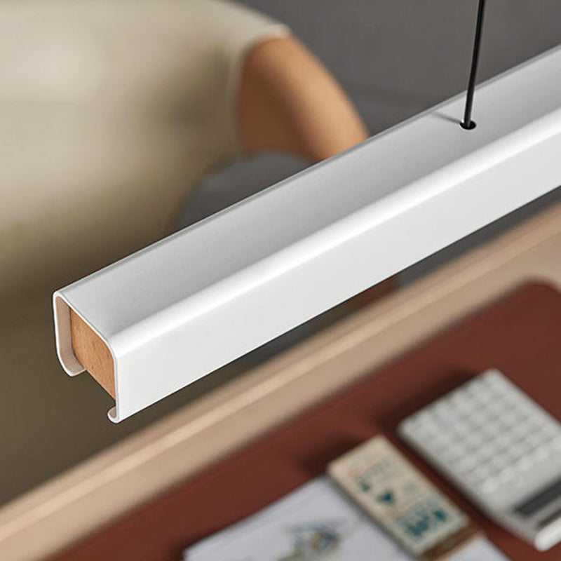 Liniowa lampa wisząca Orva — klasyczny czarno-biały design, minimalistyczne ściemnialne oświetlenie LED