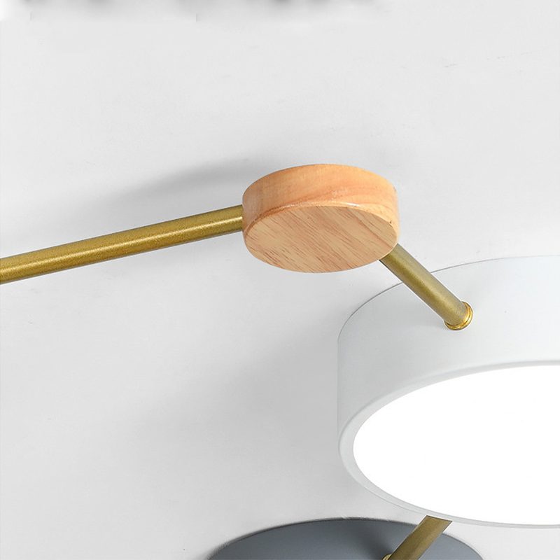 Arisha Modern LED Ceiling Light — Log Style White Grey