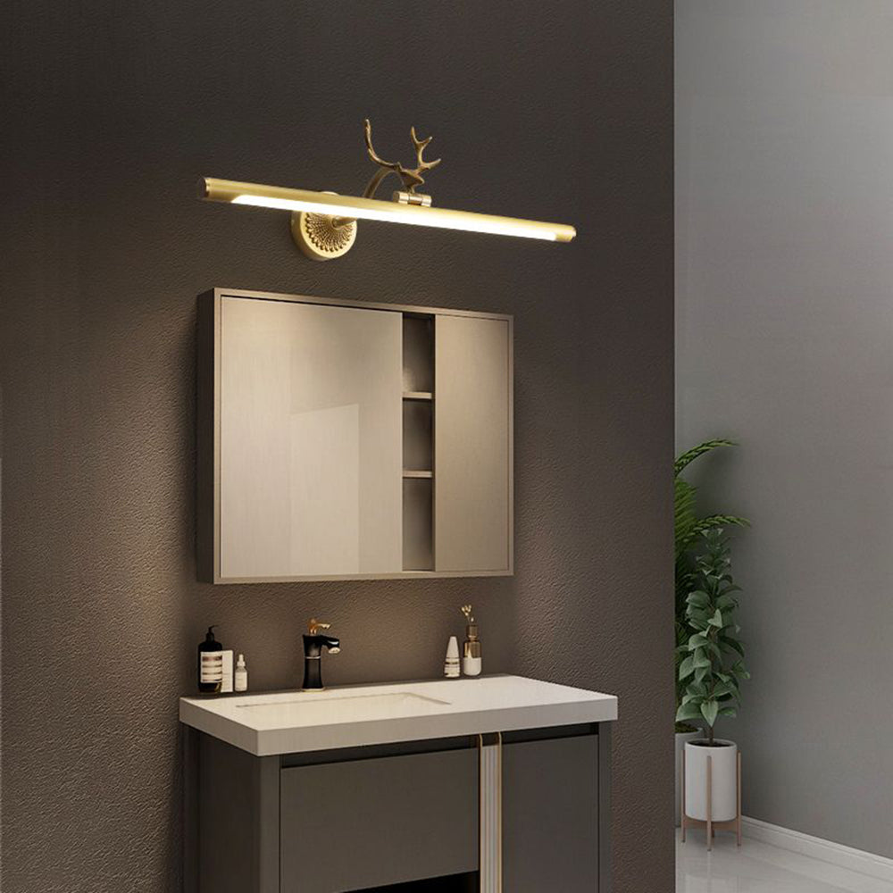 Arisha Modern Staghorn Vanity Mirror Sconces — Black/Brass