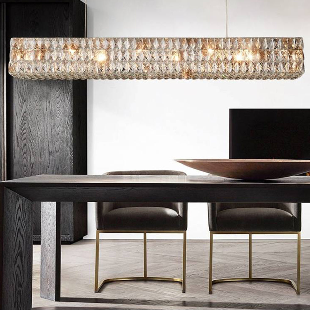 Kristy Rectangular Crystal Chandelier – 2 Colour