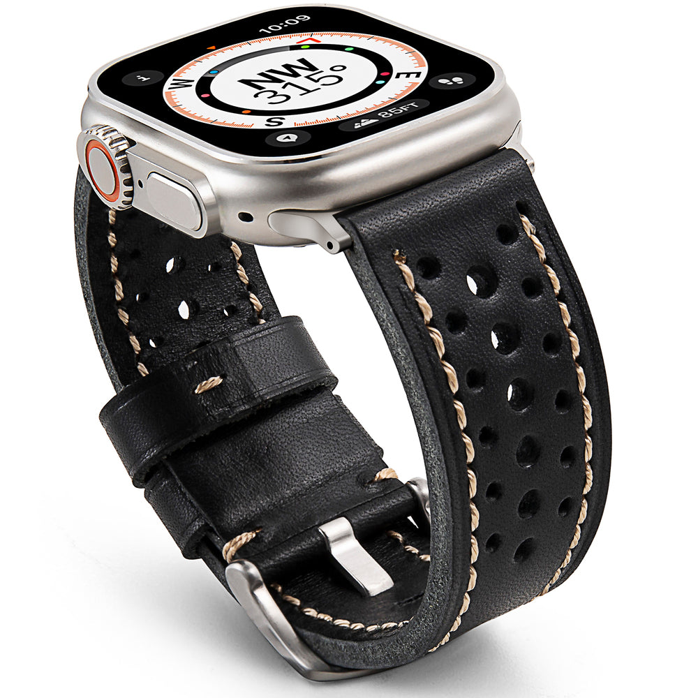 Pulseira de Couro Vintage Racing para Apple Watch