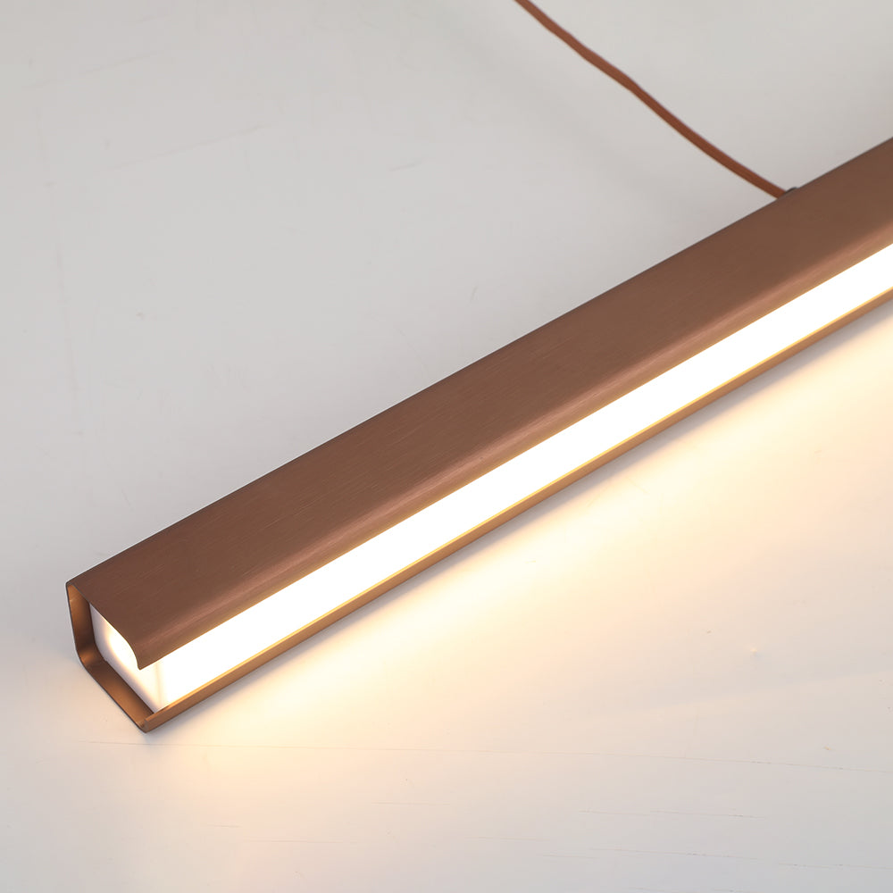 Suspension LED linéaire moderne modèle Thala — Structure en métal, noir/marron