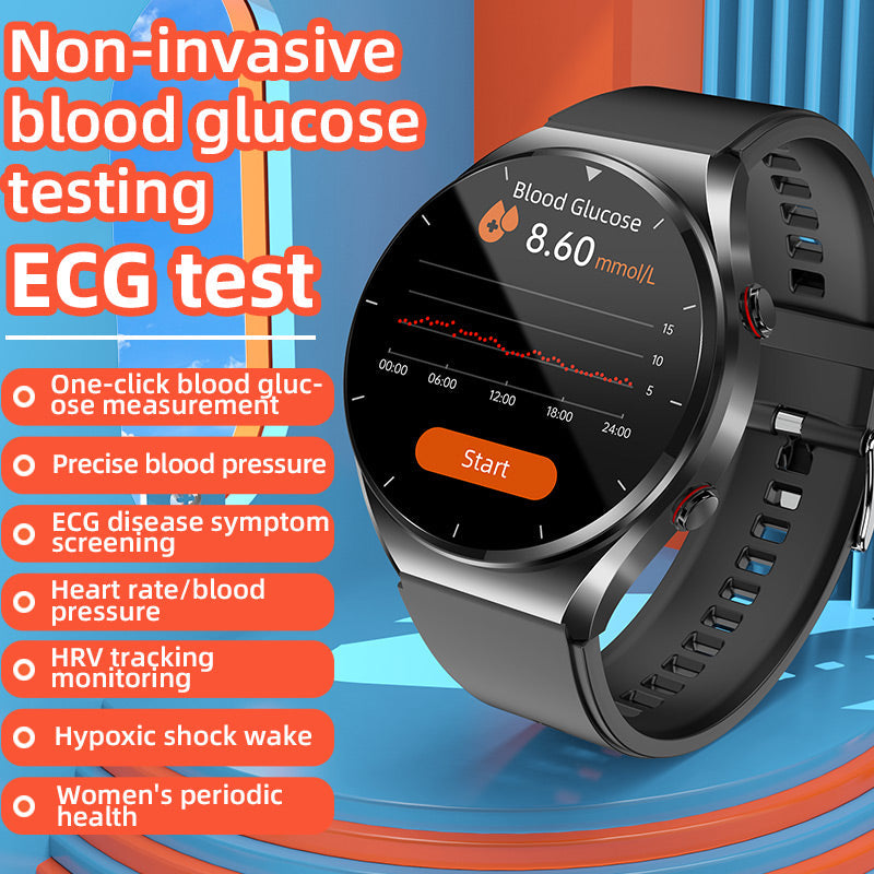 VitalPulse Gesundheits-Smartwatch mit Blutzucker-, Blutdruck-, EKG-, HRV- und Herzfrequenzmessung