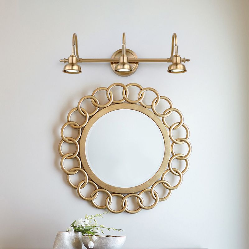 Tiffany Vintage Round Arc Vanity Wall Lamp — Gold, IP44 Rated, Hardwired
