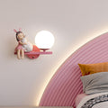 Aria Modern Wall Lamp — White & Pink Finish, Metal & Glass Frame, Hardwire Mount