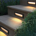 Ray Deck & Step Light, Modern Rectangular Metal, Black