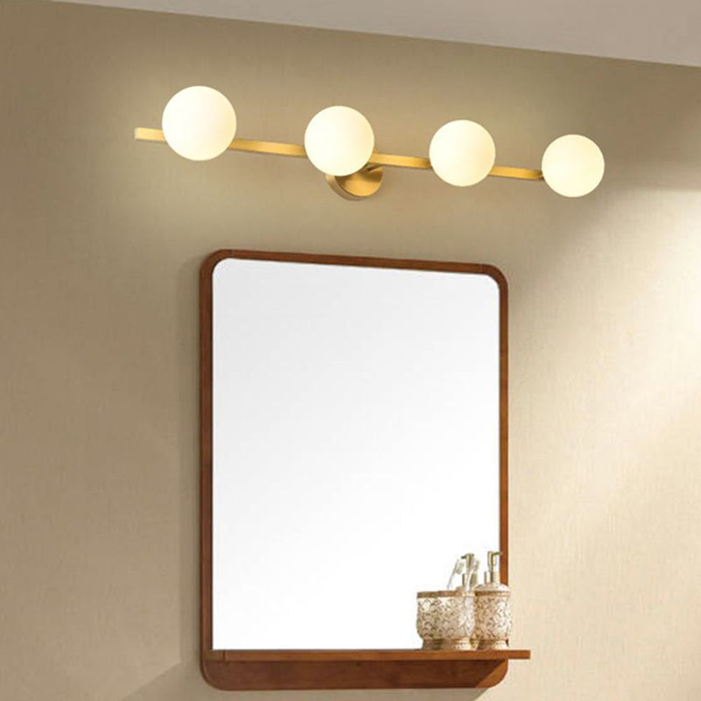 Valentina Retro Globe Linear Metal/Glass Wall Lamp, Gold, Bathroom - Neutralighting