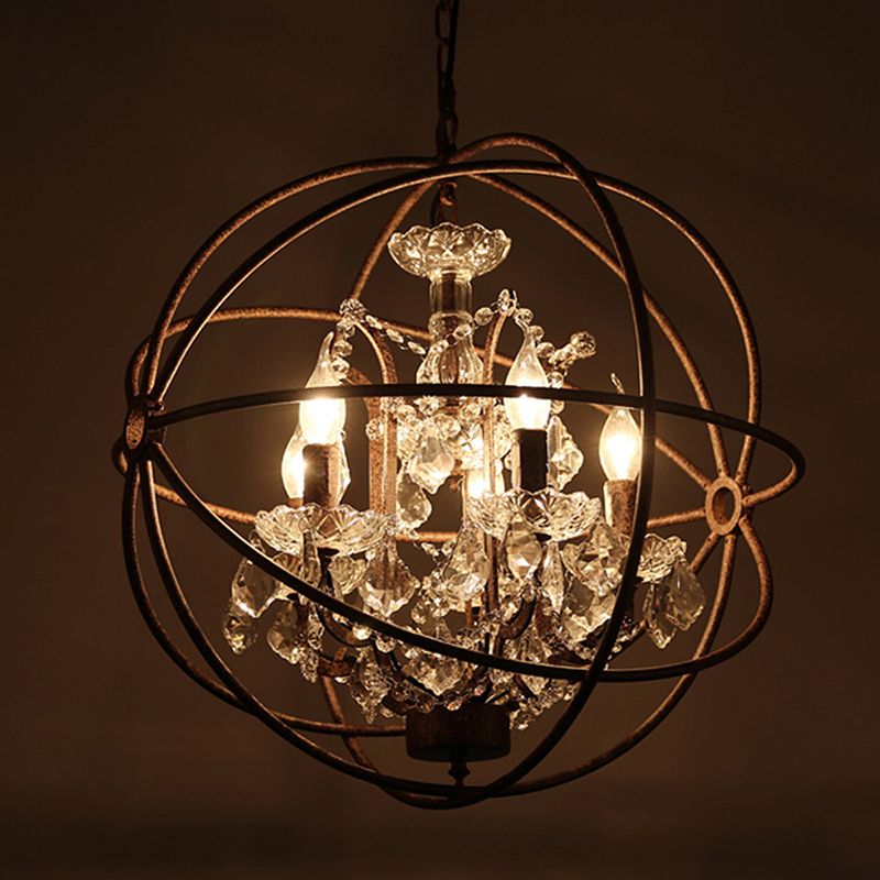 Kristy metalpendellampe — rustikt vintage-design med sort og rustfarvet stearinlys