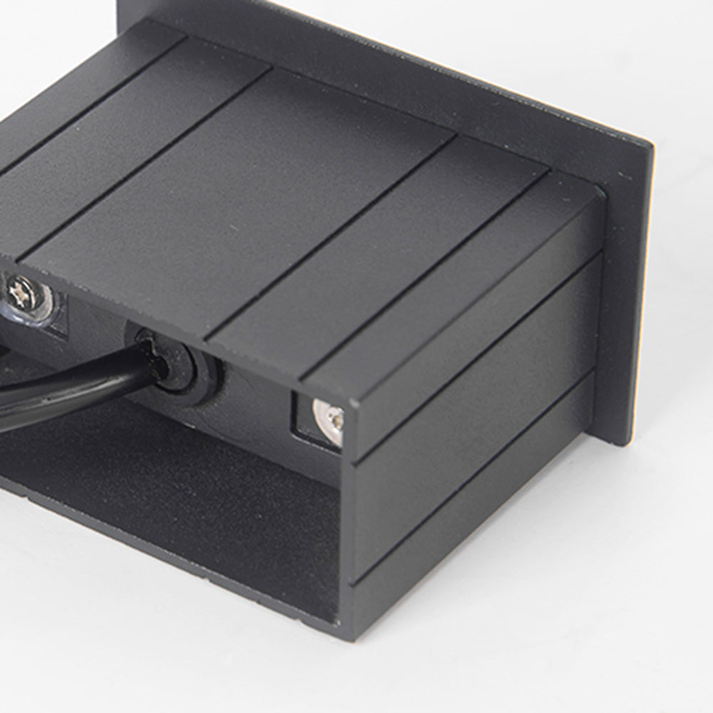Ray Deck & Step Light, Modern Rectangular Metal, Black