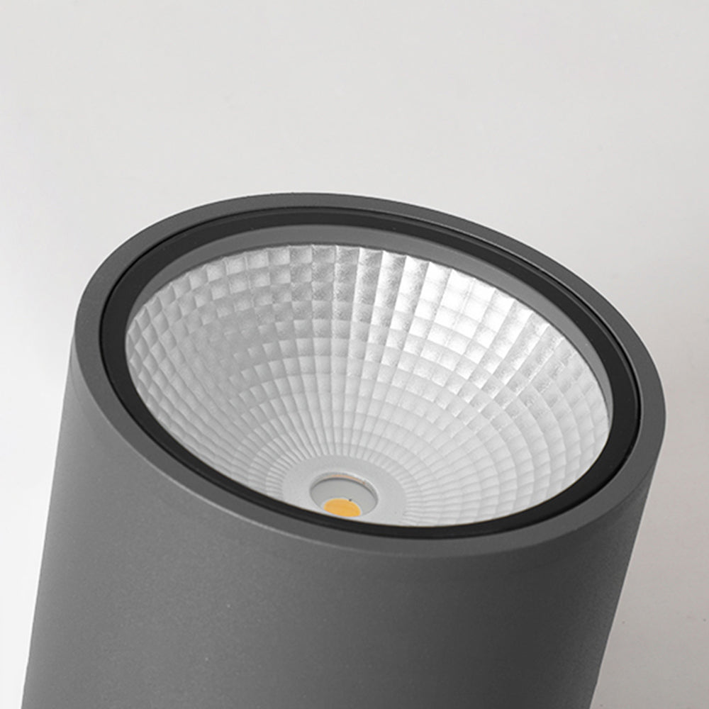 Ray moderne sort indbygget loftsspot — cylindrisk planmonteret lampe