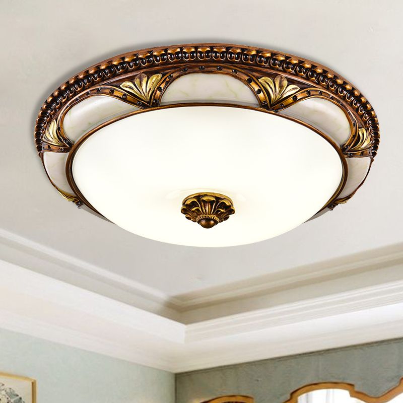 Epoch Floral Retro Antique Brass Flush Mount Ceiling Light - Neutralighting