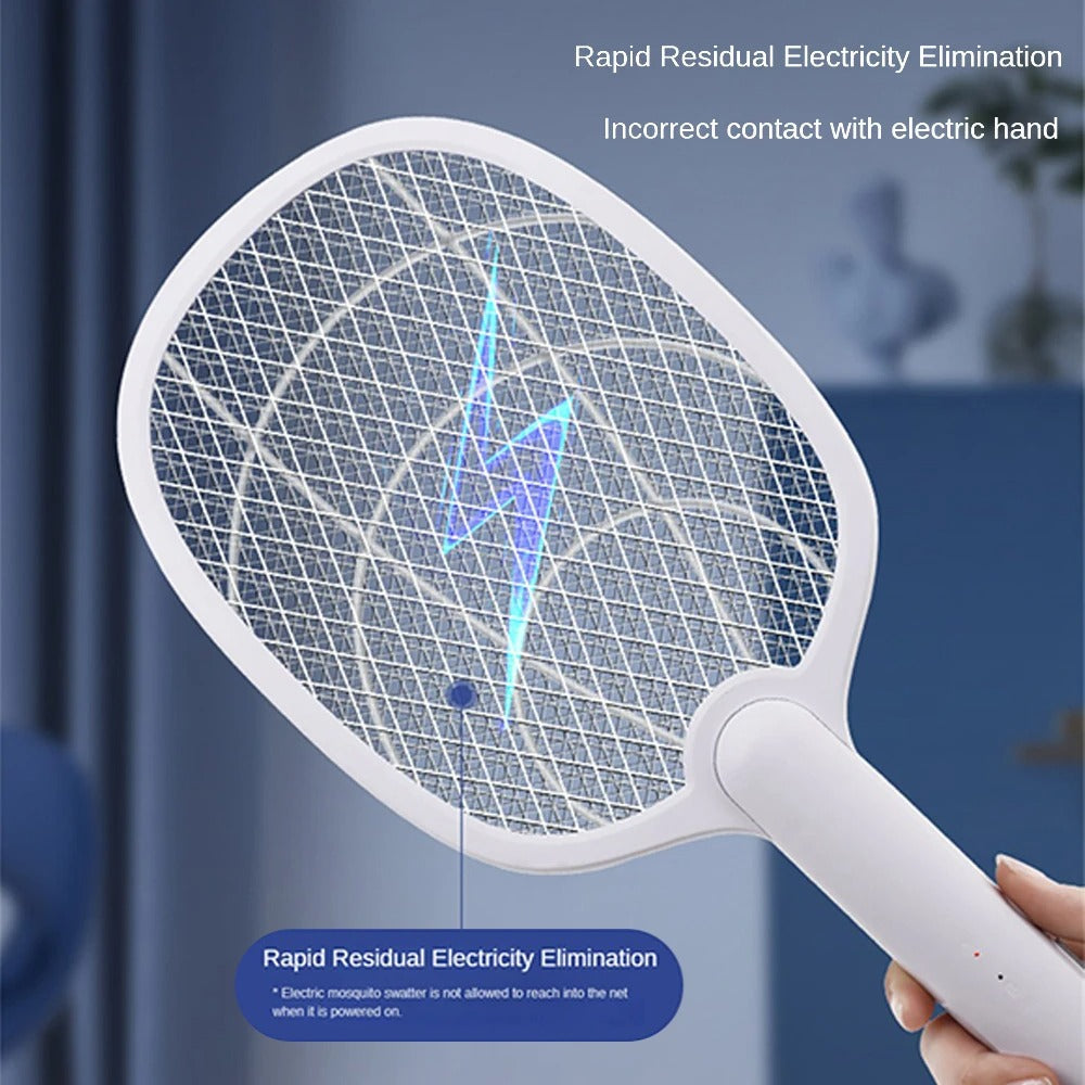 USB Rechargeable 2500V 2-In-1 Mosquito Swatter And Bug Zapper Insect Killer Racket