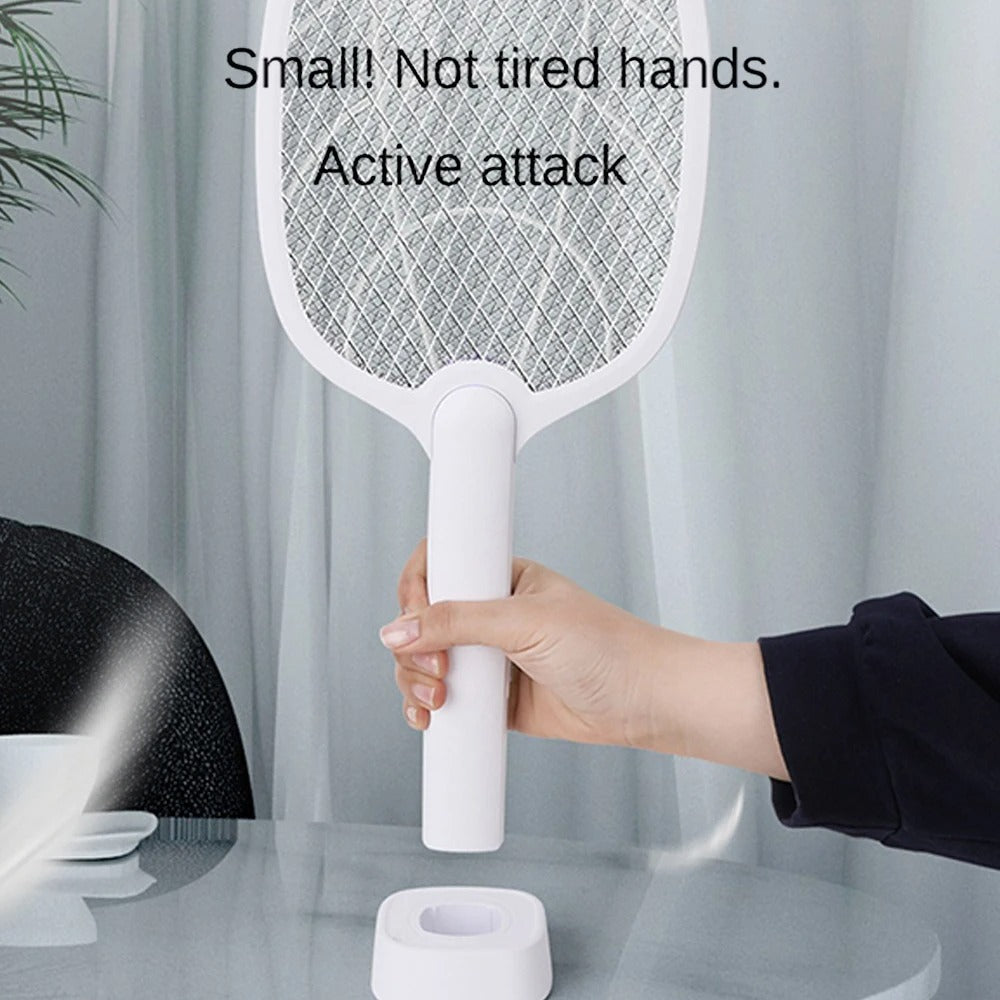 USB Rechargeable 2500V 2-In-1 Mosquito Swatter And Bug Zapper Insect Killer Racket
