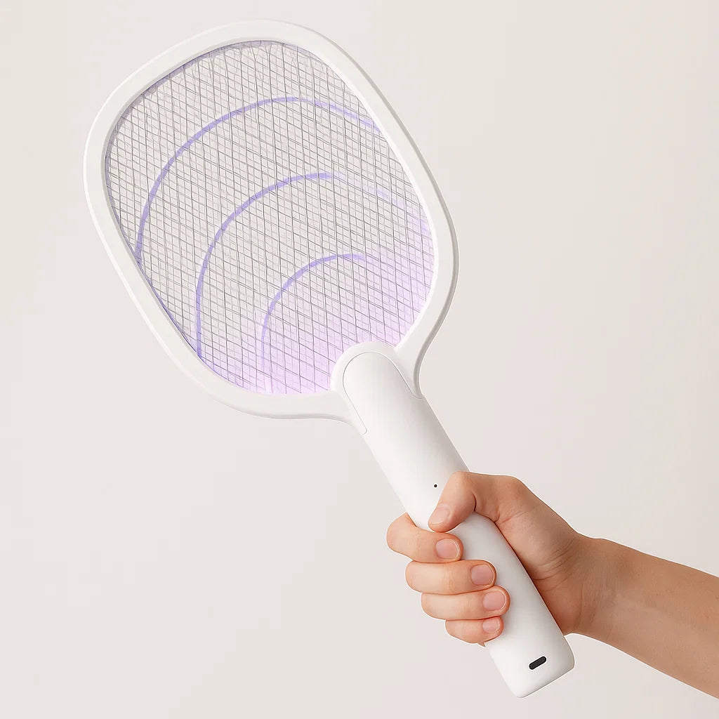 USB Rechargeable 2500V 2-In-1 Mosquito Swatter And Bug Zapper Insect Killer Racket