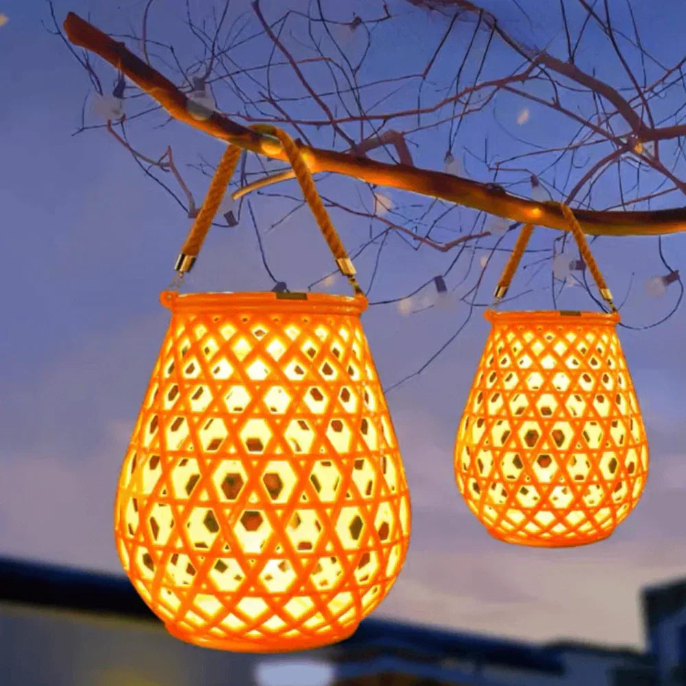 Lanterne tissée solaire Luna – Éclairage élégant intérieur et extérieur