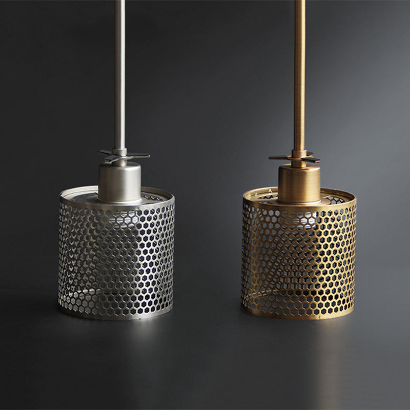 Hessa Contemporary Golden Pendant Light — Glass Globe and Cylindric Shape