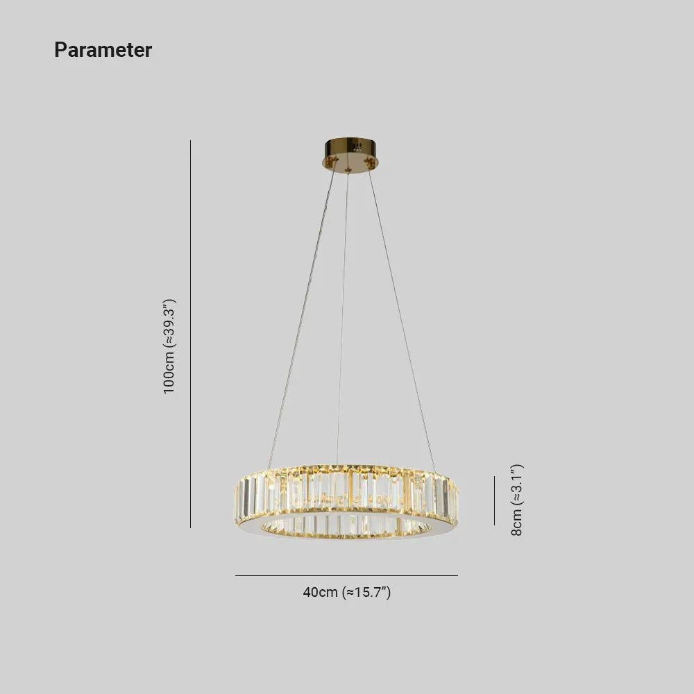 Kristy Round Crystal Chandelier — Clear Pendant Style
