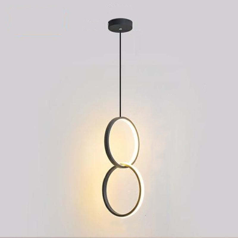 Nowoczesna lampa wisząca LED Doria — czarny/biały metal