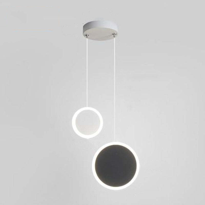 Nowoczesna lampa wisząca LED Doria — czarny/biały metal