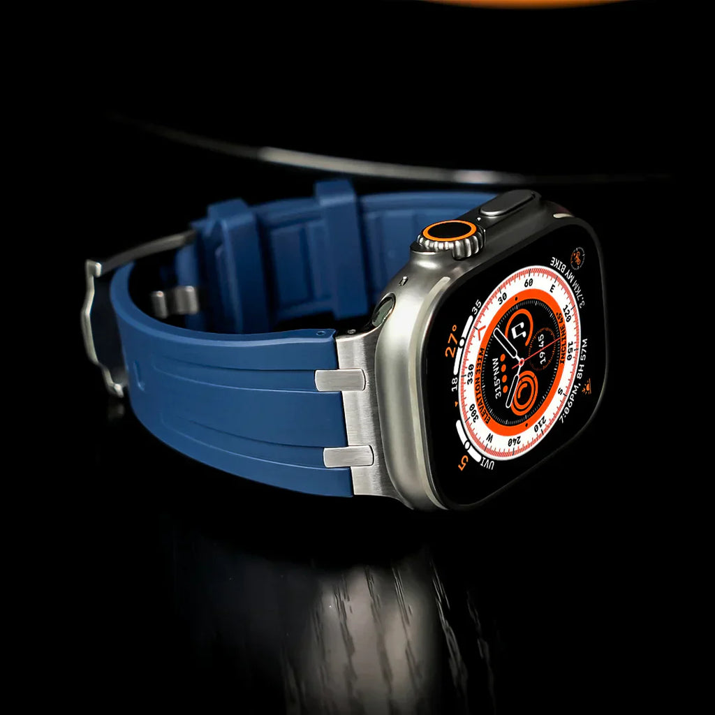 Luxe AP metalen kop siliconen band voor Apple Watch