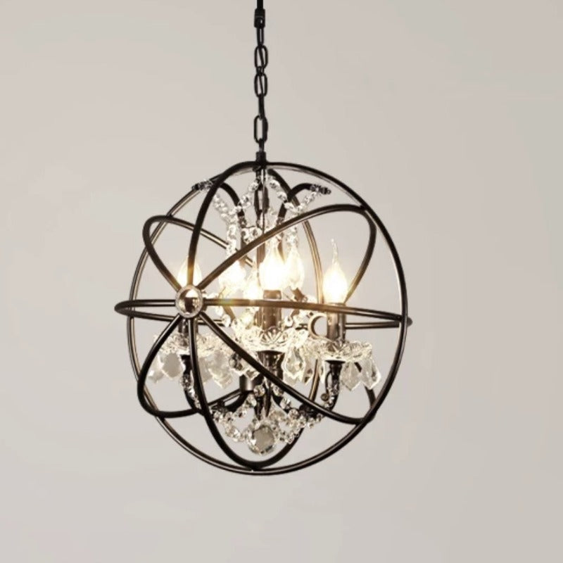 Kristy metalpendellampe — rustikt vintage-design med sort og rustfarvet stearinlys