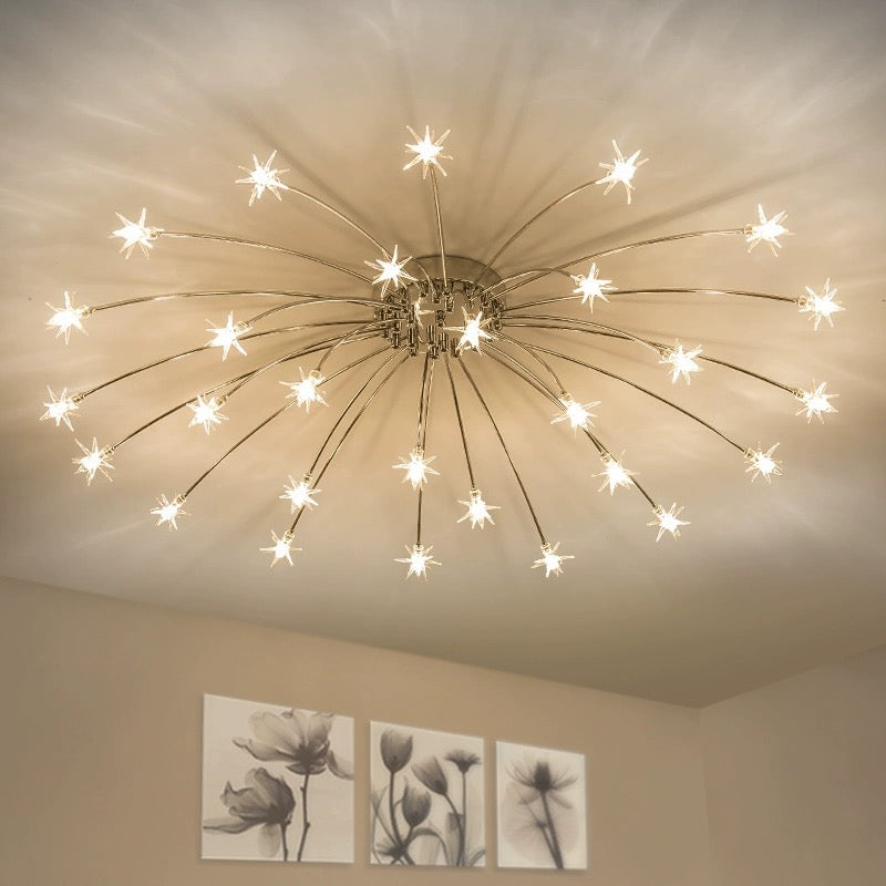 Arisha art déco-taklampa med stjärnmönster — täckning på 10-15㎡, varm belysning