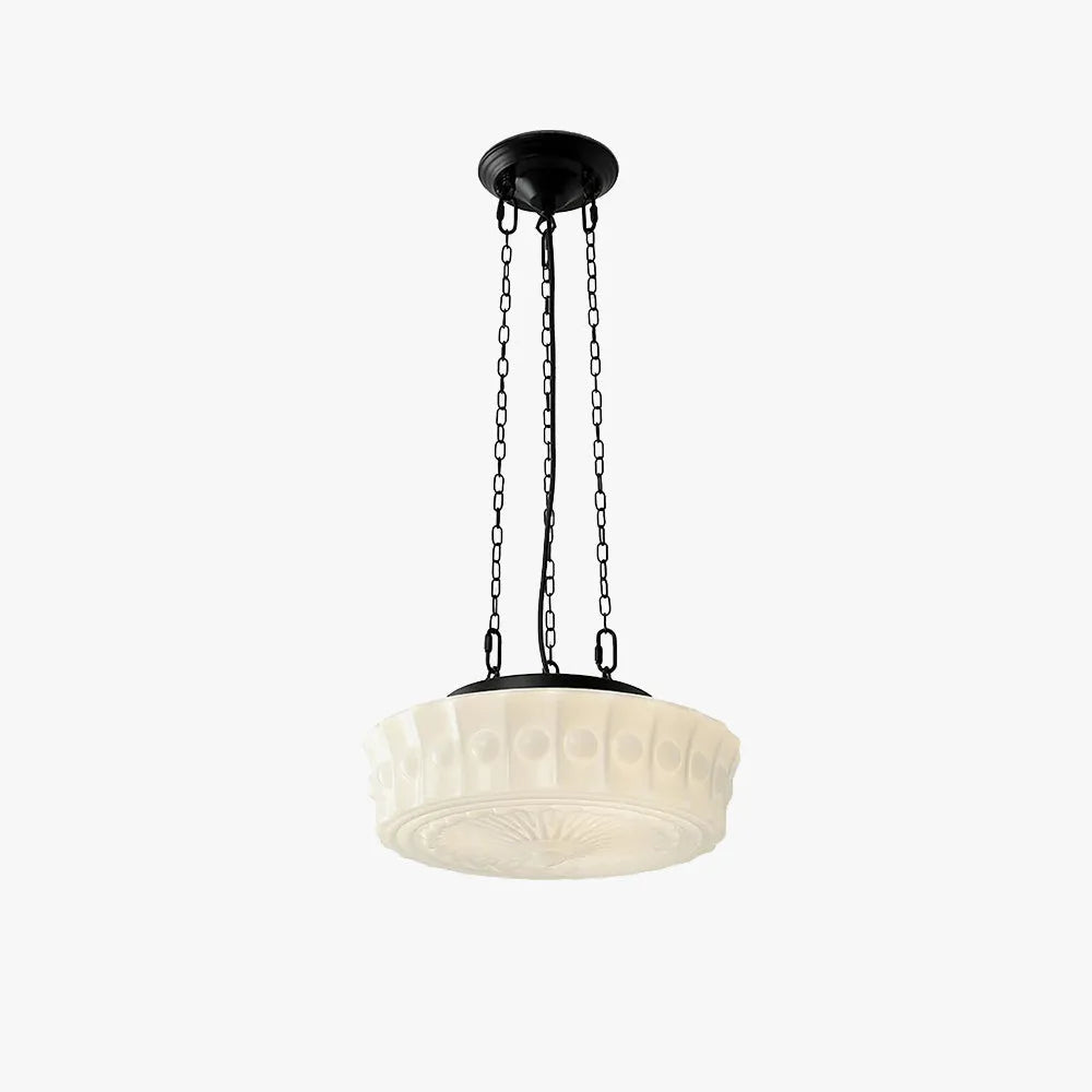 Valentina Vintage French Country Dome Pendant Light, White/Beige - Neutralighting