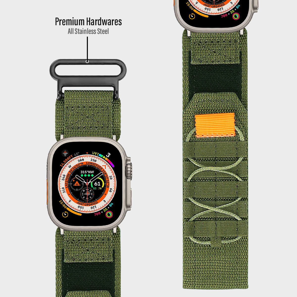 Taktiskt nylonband för Apple Watch
