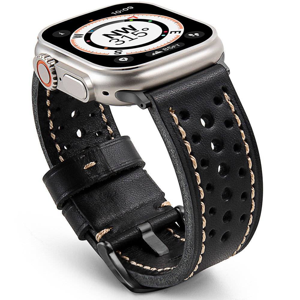 Pulseira de Couro Vintage Racing para Apple Watch