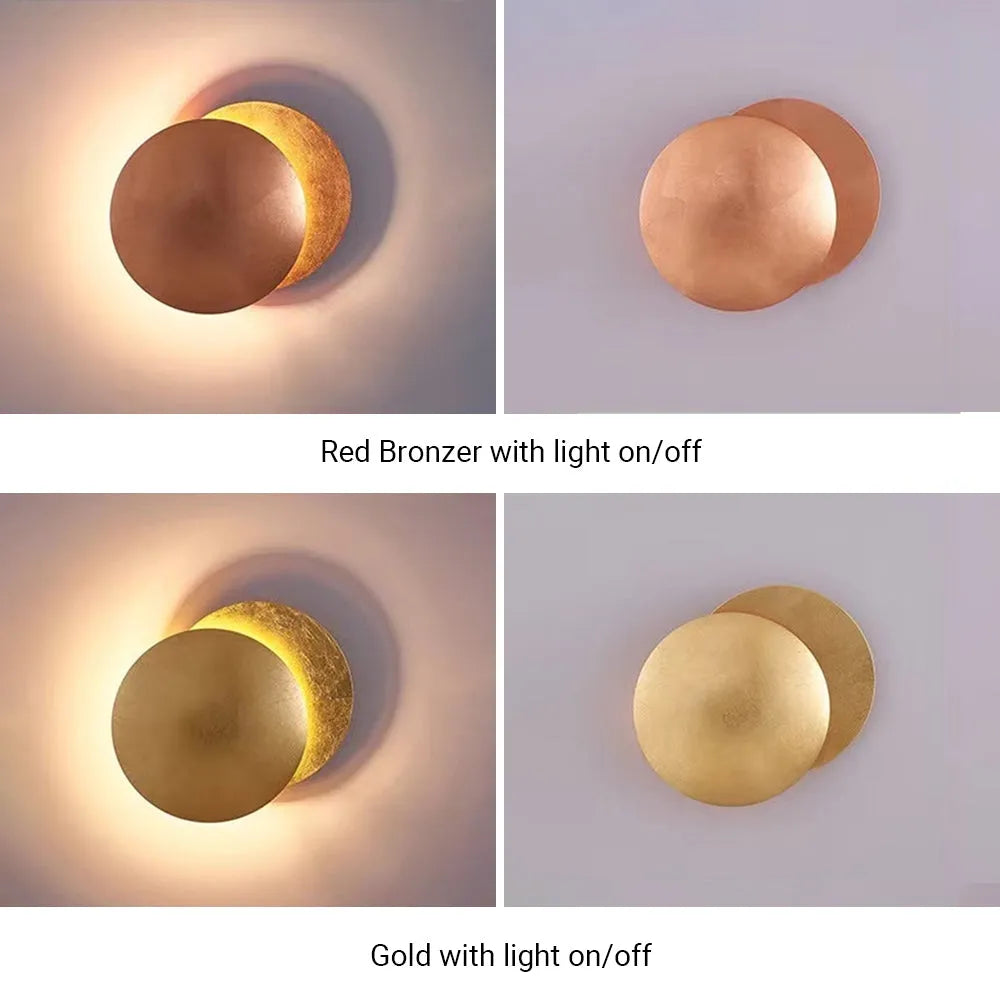 Arisha Wandleuchte - runde Mondfinsternis-Form, modernes minimalistisches Design
