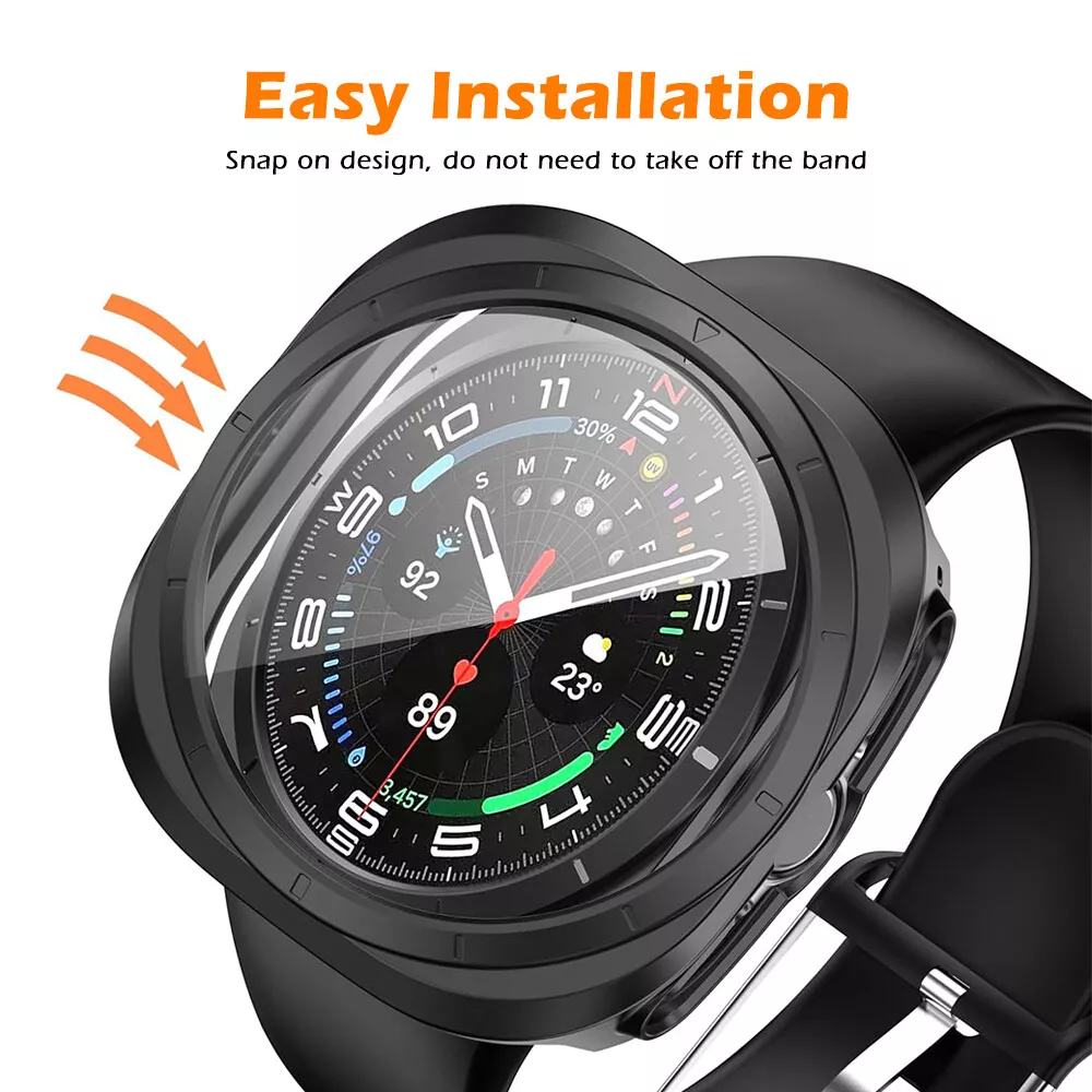 Full dekning ultra hardt etui med herdet glass for Samsung Galaxy Watch 47mm