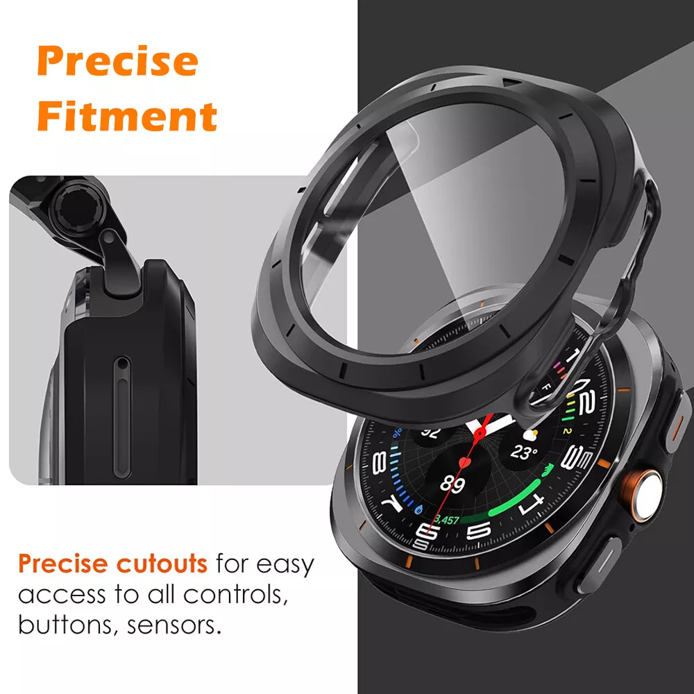 Full dekning ultra hardt etui med herdet glass for Samsung Galaxy Watch 47mm