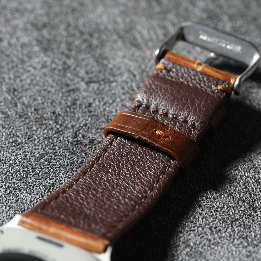 Curea din piele maro nuc pentru Apple Watch