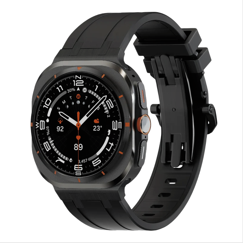 NOUVEAU Bracelet Épais en Silicone AP avec Adaptateur en Titane pour Montre Samsung Ultra