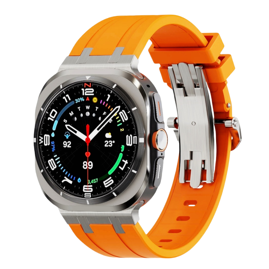 NOUVEAU Bracelet Épais en Silicone AP avec Adaptateur en Titane pour Montre Samsung Ultra